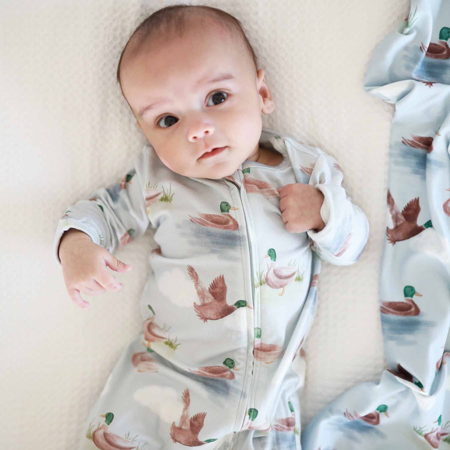 Little Duckling Zipper Footie: 0-3 months