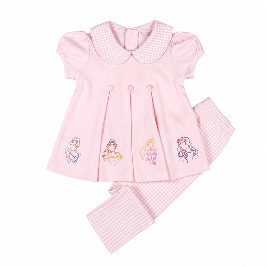 Baby Loren Pink Royal and Charm Pima top set