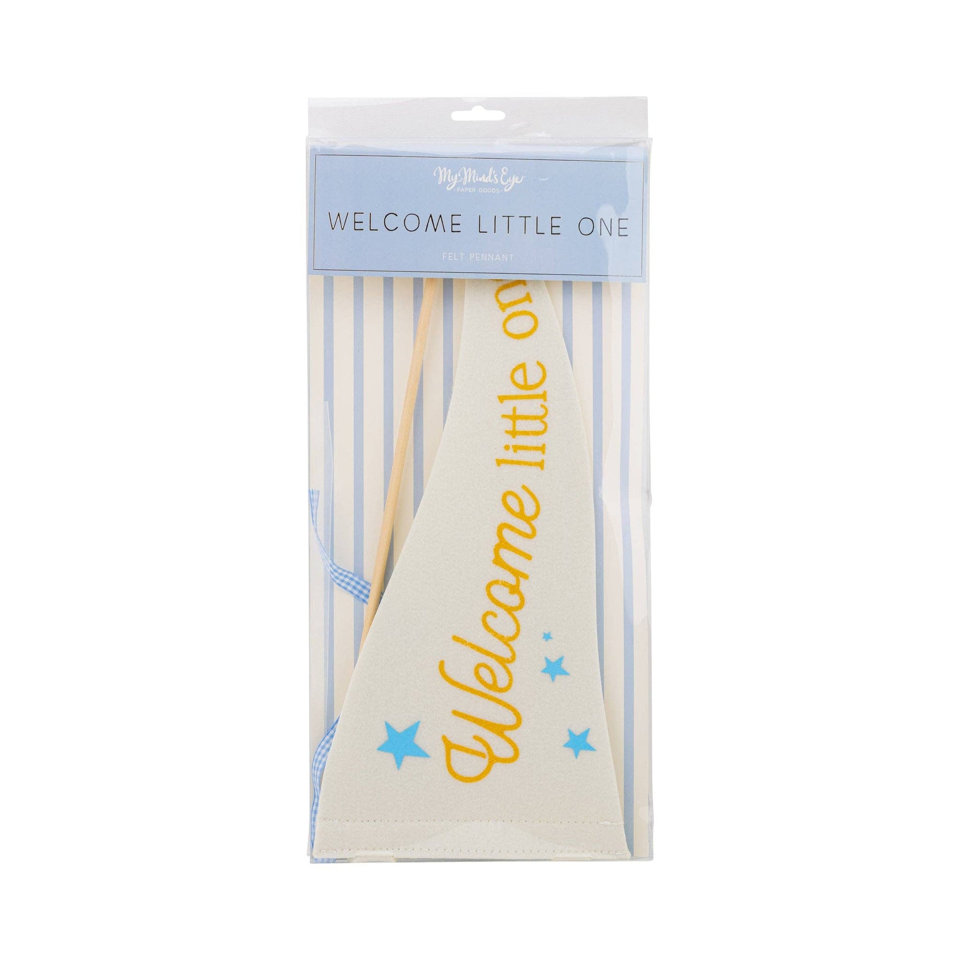 BAB1116 - Welcome Little One Blue Pennant - Persnickety Shop
