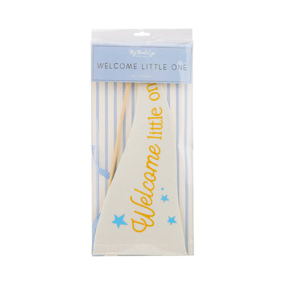 BAB1116 - Welcome Little One Blue Pennant - Persnickety Shop