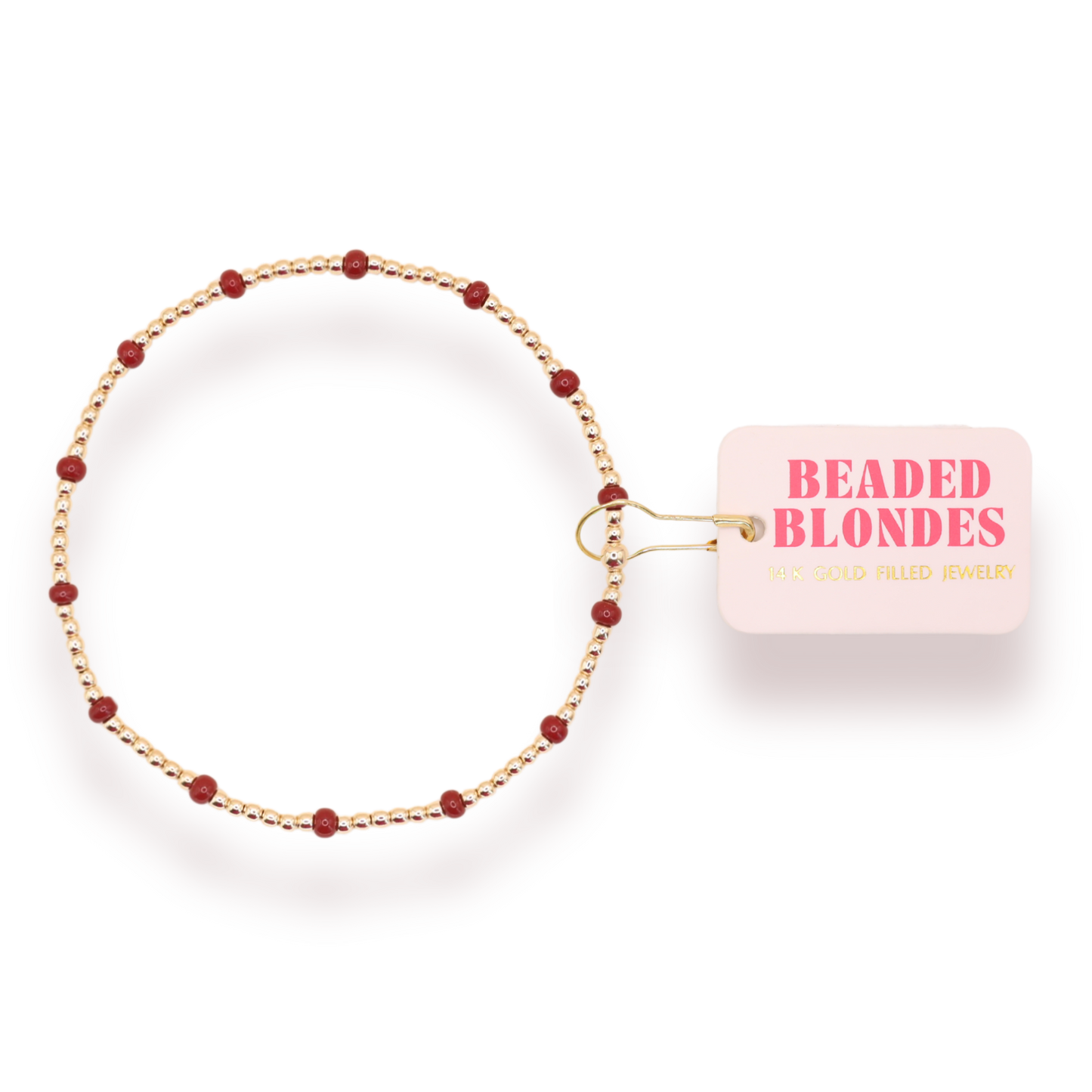 Crimson Red Dainty Poppi Bracelet: Extended 7.25 inch