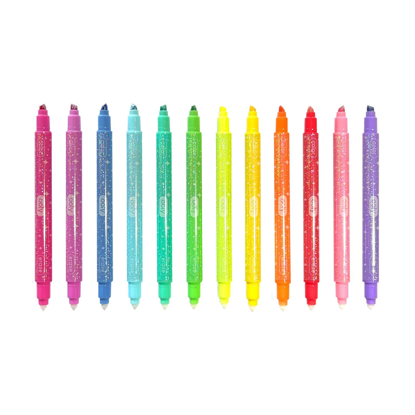 Ooly Make no Mistake! Glittery Erasable Markers - Set of 12