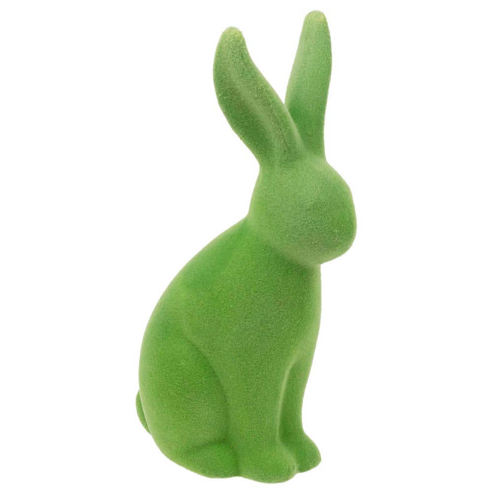 7.25" Green Flocked Terracotta Bunny Easter