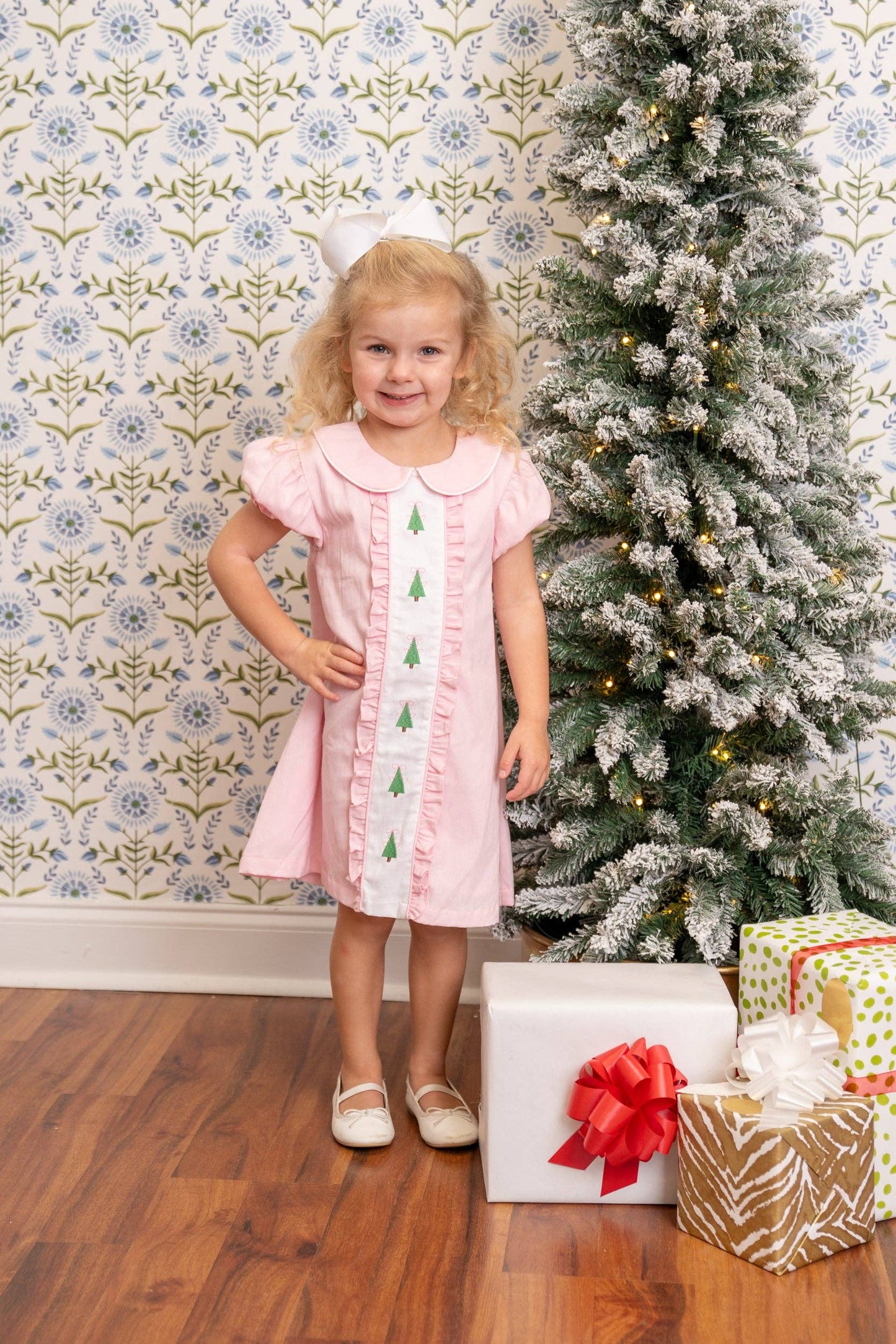 Christina Pink Christmas Tree Dress: 3 - Persnickety Shop