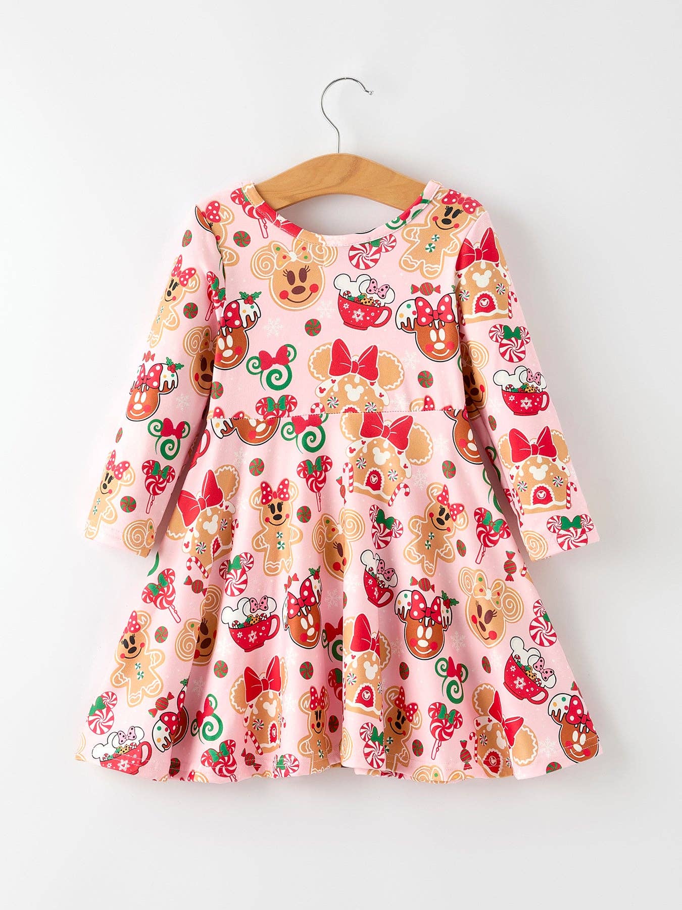 Christmas Character Sweet Gingerbread and Candy Print Girls Dress: 6 - Persnickety Shop