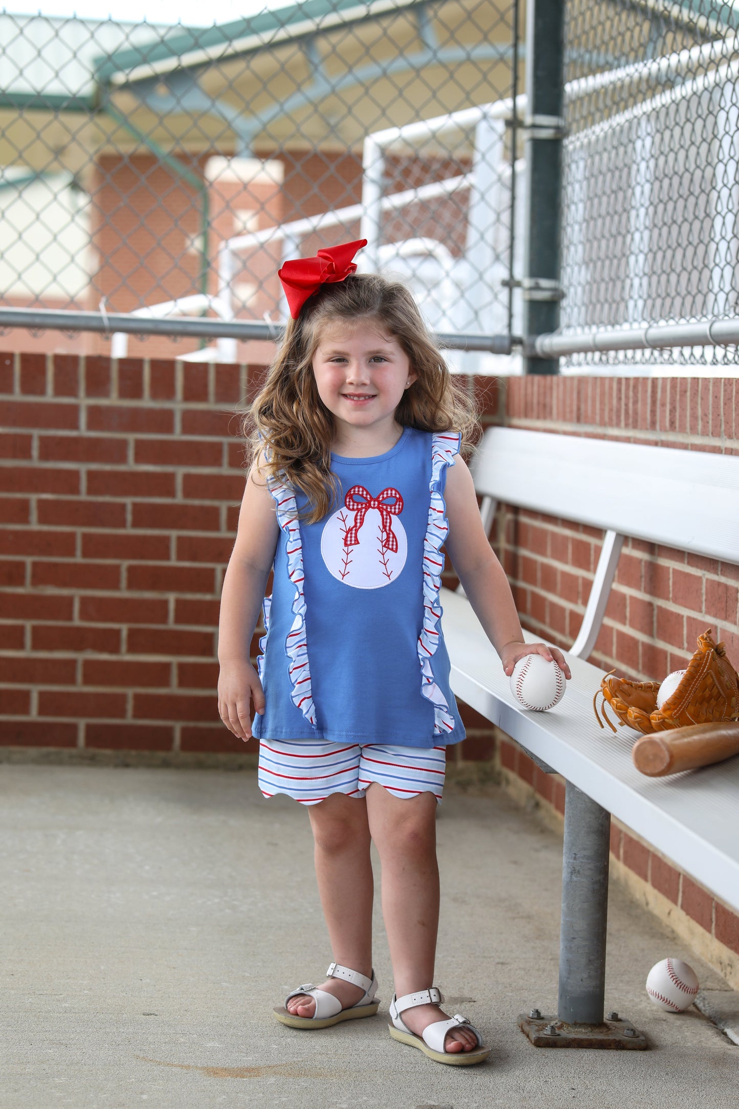 Trotter Street Kids Play Ball Ruffle Short Set - Persnickety Shop