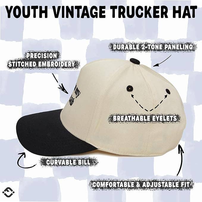 Kid/Baby 2-Tone Cap: Put It on My Dad's Tab (Black/Beige): Toddler (12-24 Months)