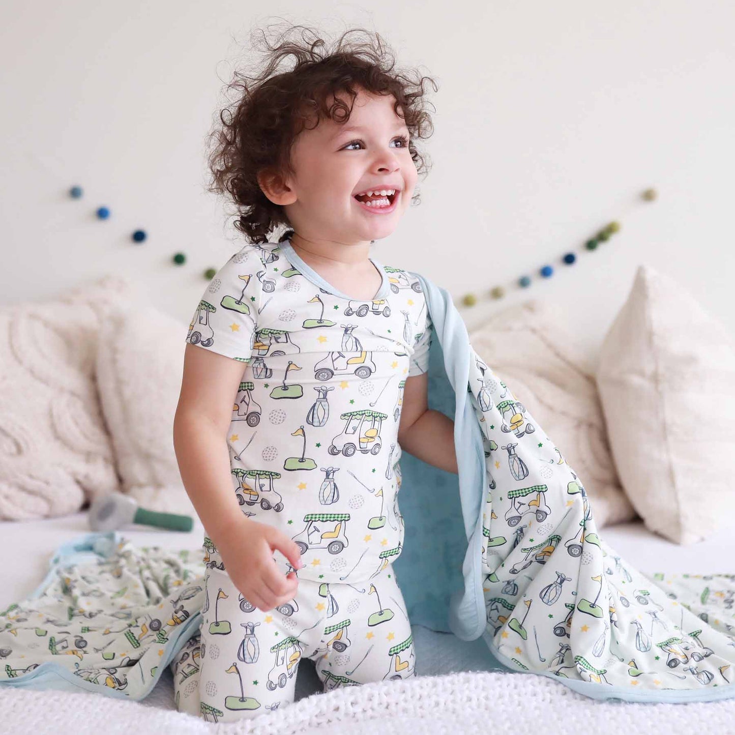 Country Club Cuties Two Piece Pajama Set | Blue: 12-18 months - Persnickety Shop
