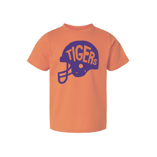 Clemson Tigers Girl's T-Shirt Helmet Orange + Purple - Persnickety Shop