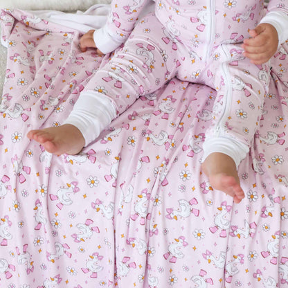 Silly Goose Convertible Zip Romper | Pink: 6-12 months - Persnickety Shop