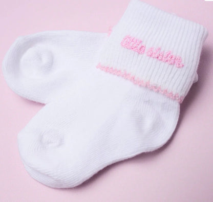 Magnolia Baby Little Sister Embroidered Socks - Persnickety Shop