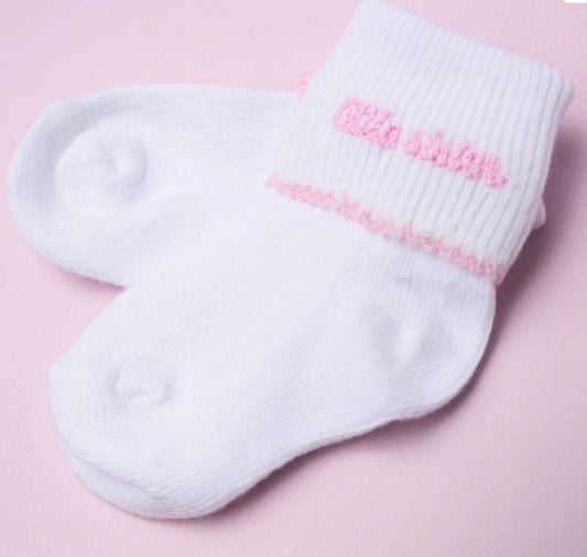Magnolia Baby Little Sister Embroidered Socks - Persnickety Shop