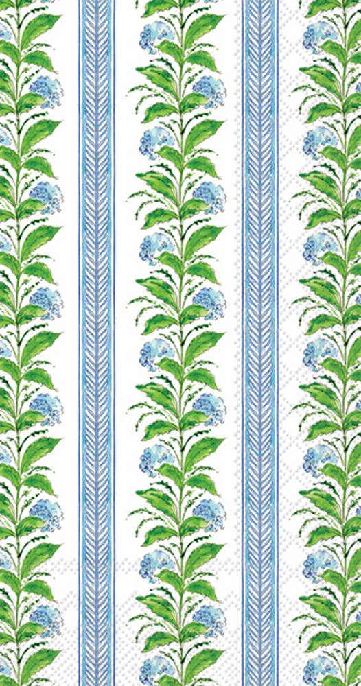 Paper Guest Towels 16 count Hydrangea Stripes Rosanne Beck