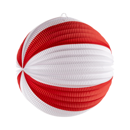 BEC1103 - Red and Cream Accordion Paper Lanterns - Persnickety Shop