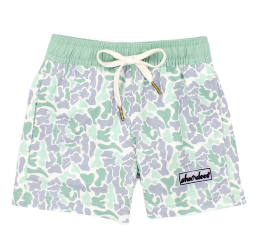 Properly Tied Boys Shordees Swim Trunk Sage Camo - Persnickety Shop