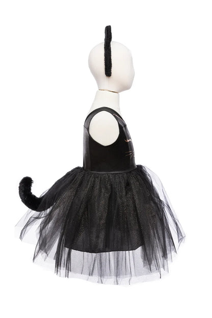 Great Pretenders Black Cat Dress & Headpiece, size 5-6