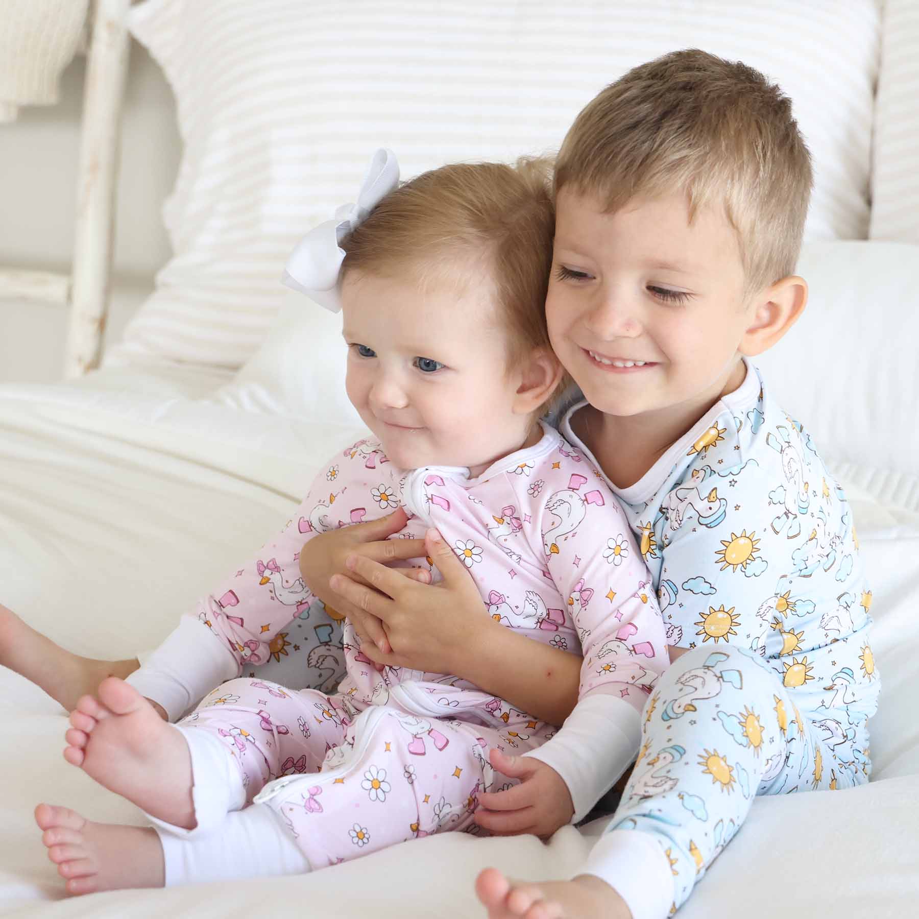 Silly Goose Convertible Zip Romper | Pink: 6-12 months - Persnickety Shop