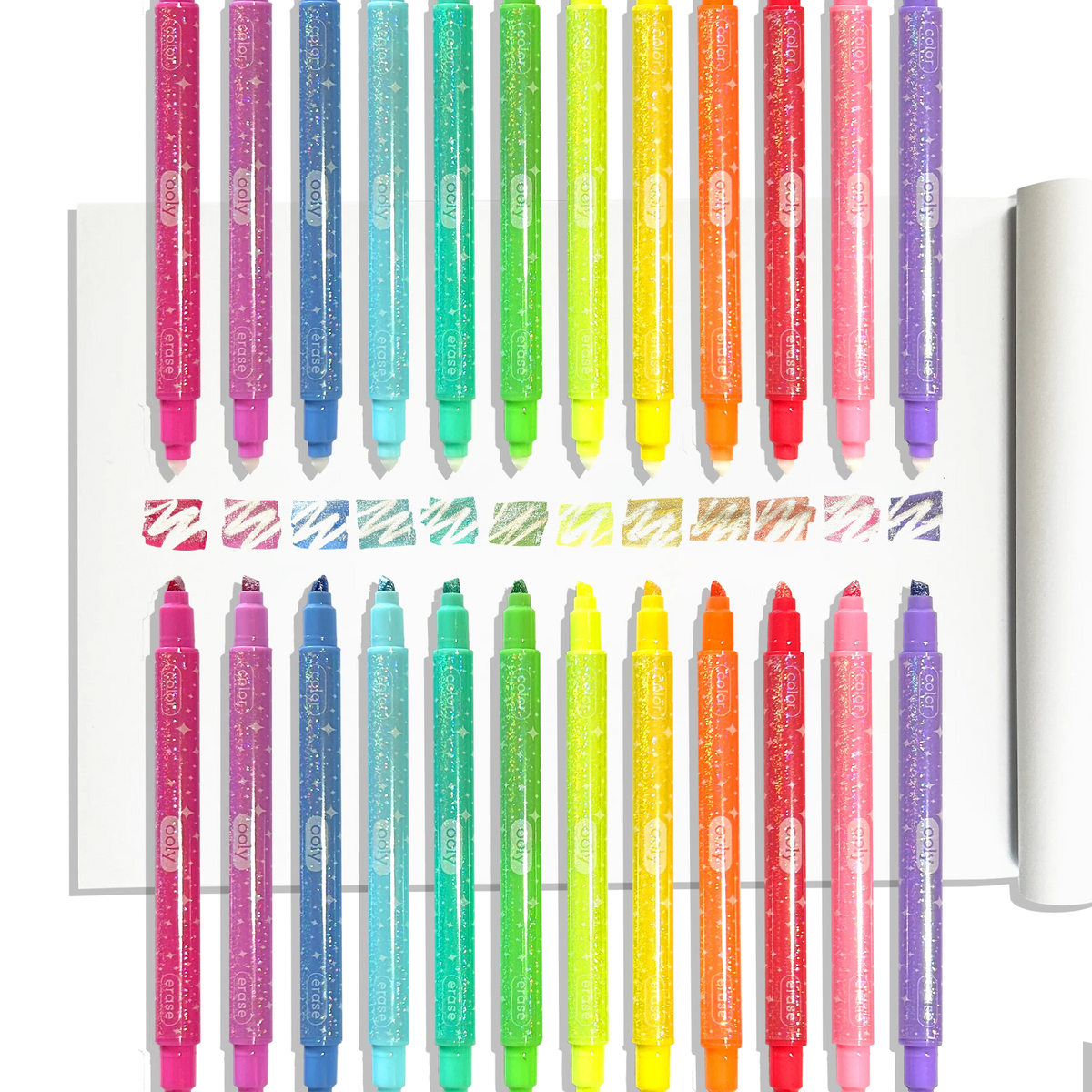 Ooly Make no Mistake! Glittery Erasable Markers - Set of 12
