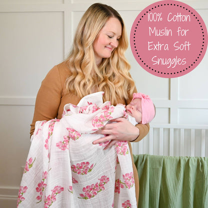 Dogwoods In Bloom Baby Swaddle Blanket - Persnickety Shop