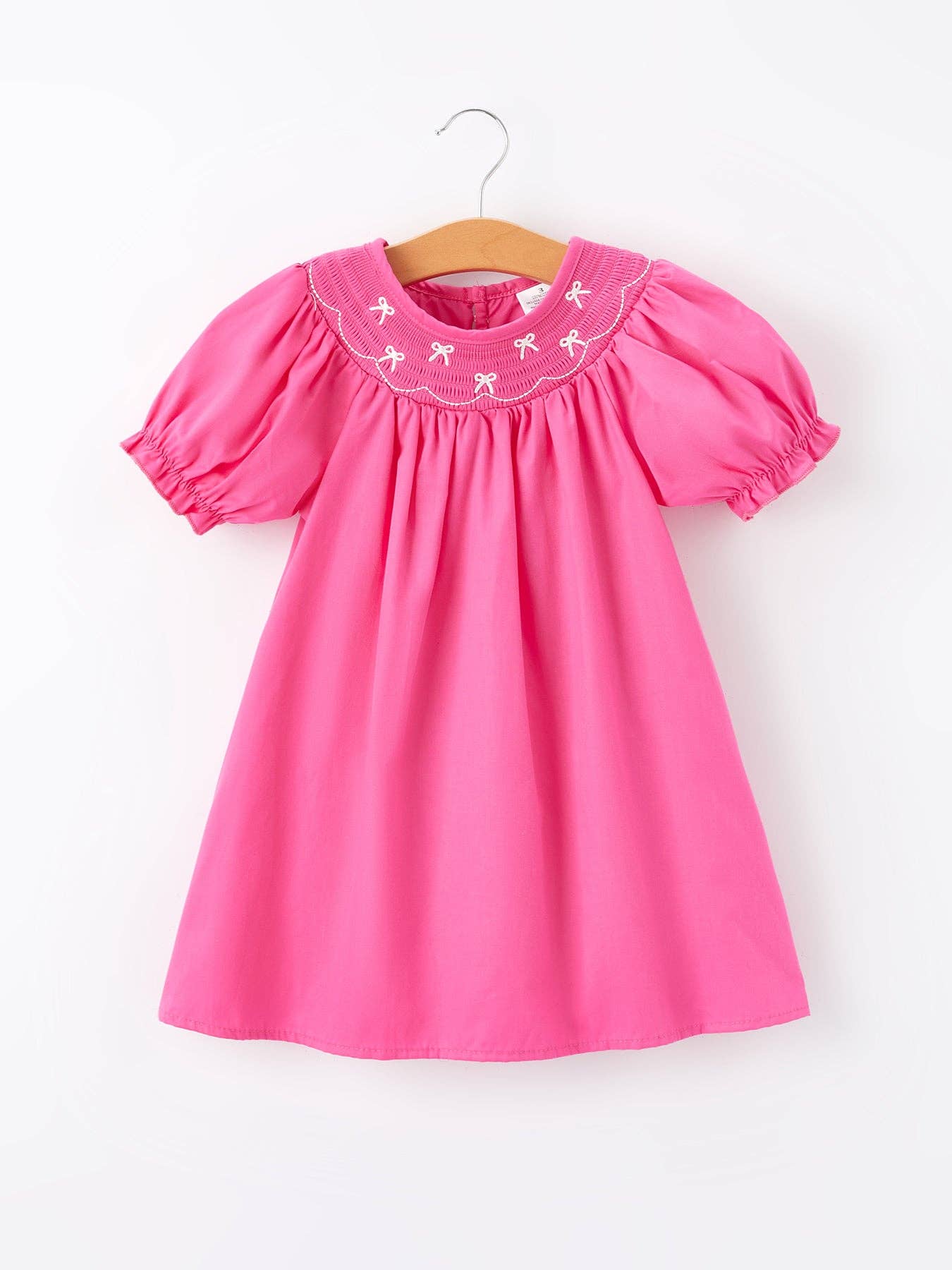 Smocked Bishop Hot Pink Bow Dress - Persnickety Shop