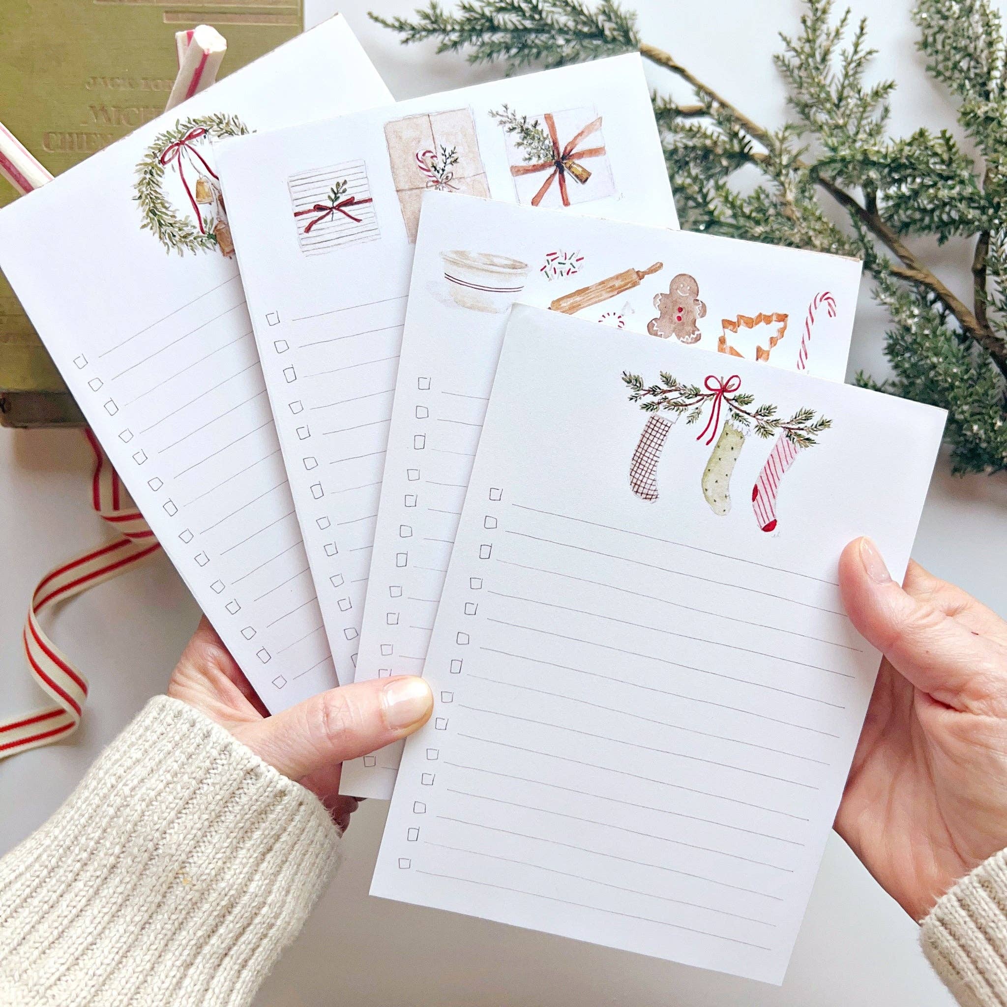 Christmas checklist notepad: Bell wreath - Persnickety Shop