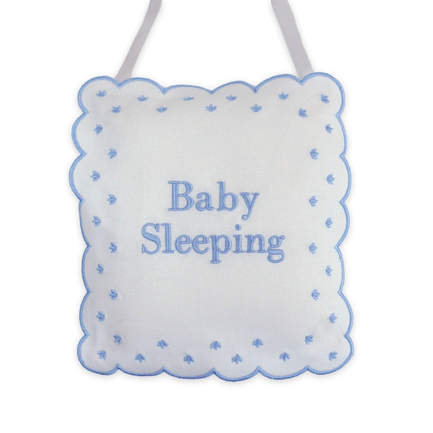 Marcela Linen Baby Sleeping Sign Pillow: Pink - Persnickety Shop