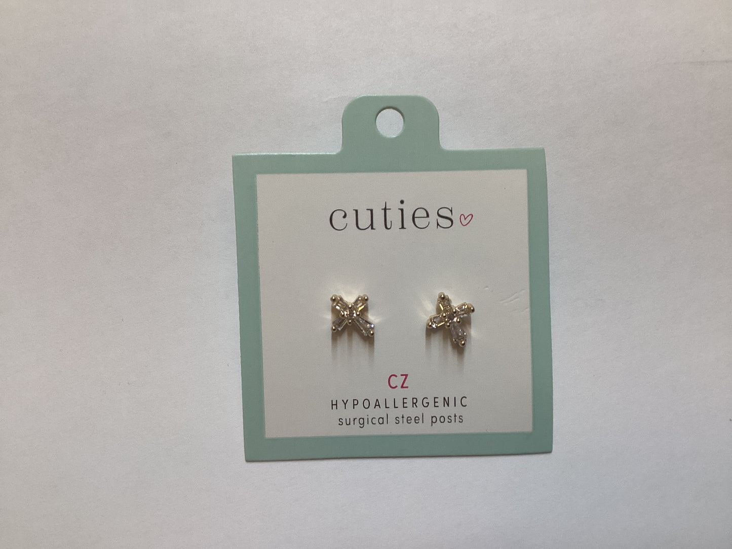 Earrings-Gold Crystal Crosses