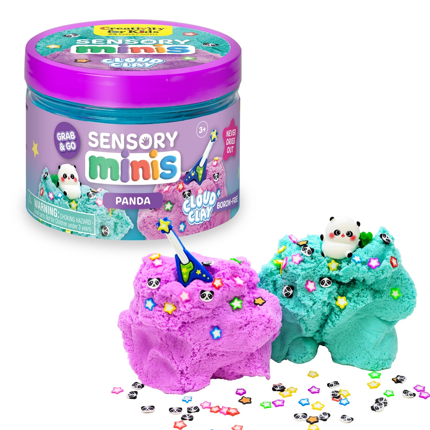 Sensory Mini Play Kit Jar with Cloud Clay: Panda Theme