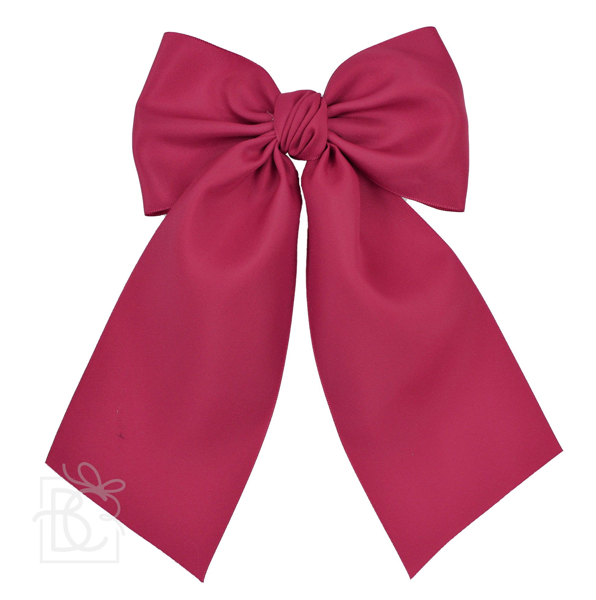 OPAQUE SATIN BOW W/ EURO KNOT & TAILS ON ALLIGATOR CLIPS: Red / 4.5" Large - Persnickety Shop