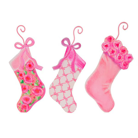 The Round Top Pink Fanciful Stocking Ornaments, S/3 - Persnickety Shop