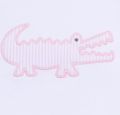 Magnolia Baby Gator Applique Short Pajamas - Pink - Persnickety Shop