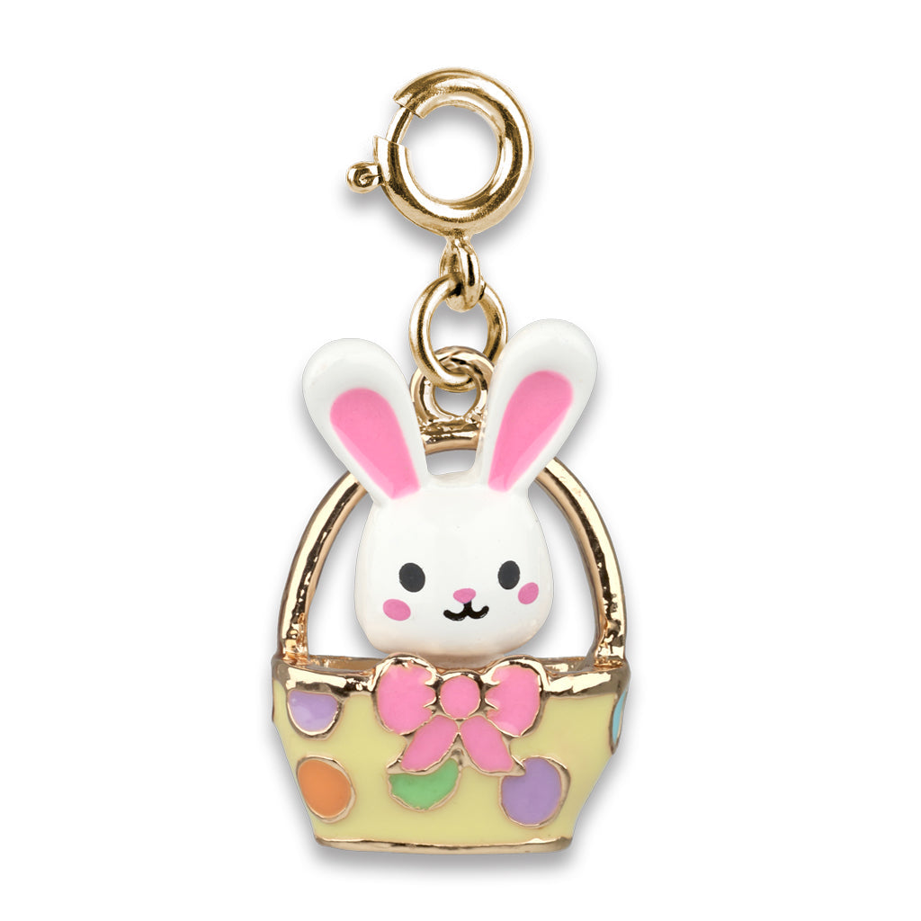 Gold Easter Bunny Basket Charm - Persnickety Shop