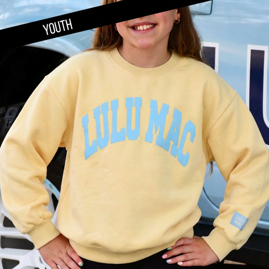 LULU MAC  BUTTER WITH LIGHT BLUE PUFF: YELLOW/LIGHT BLUE / Medium