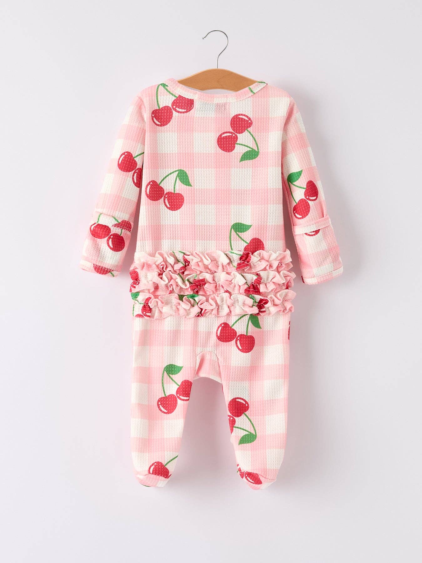 Waffle Cherry Plaid Girls' Romper: 3M - Persnickety Shop