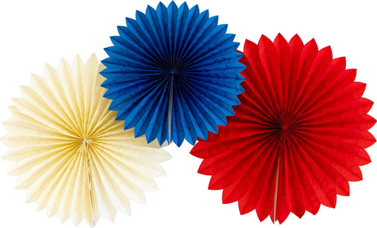 SSP1002 - Red White and Blue Tissue Party Fans - Persnickety Shop