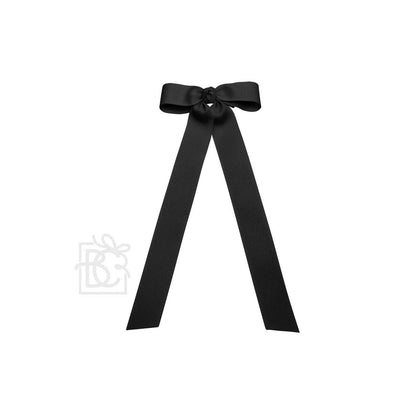 FLAT BOW W/ 7" STREAMERS ON ALLIGATOR CLIP: 3.5" W/ 7" Streamers / RED - Persnickety Shop