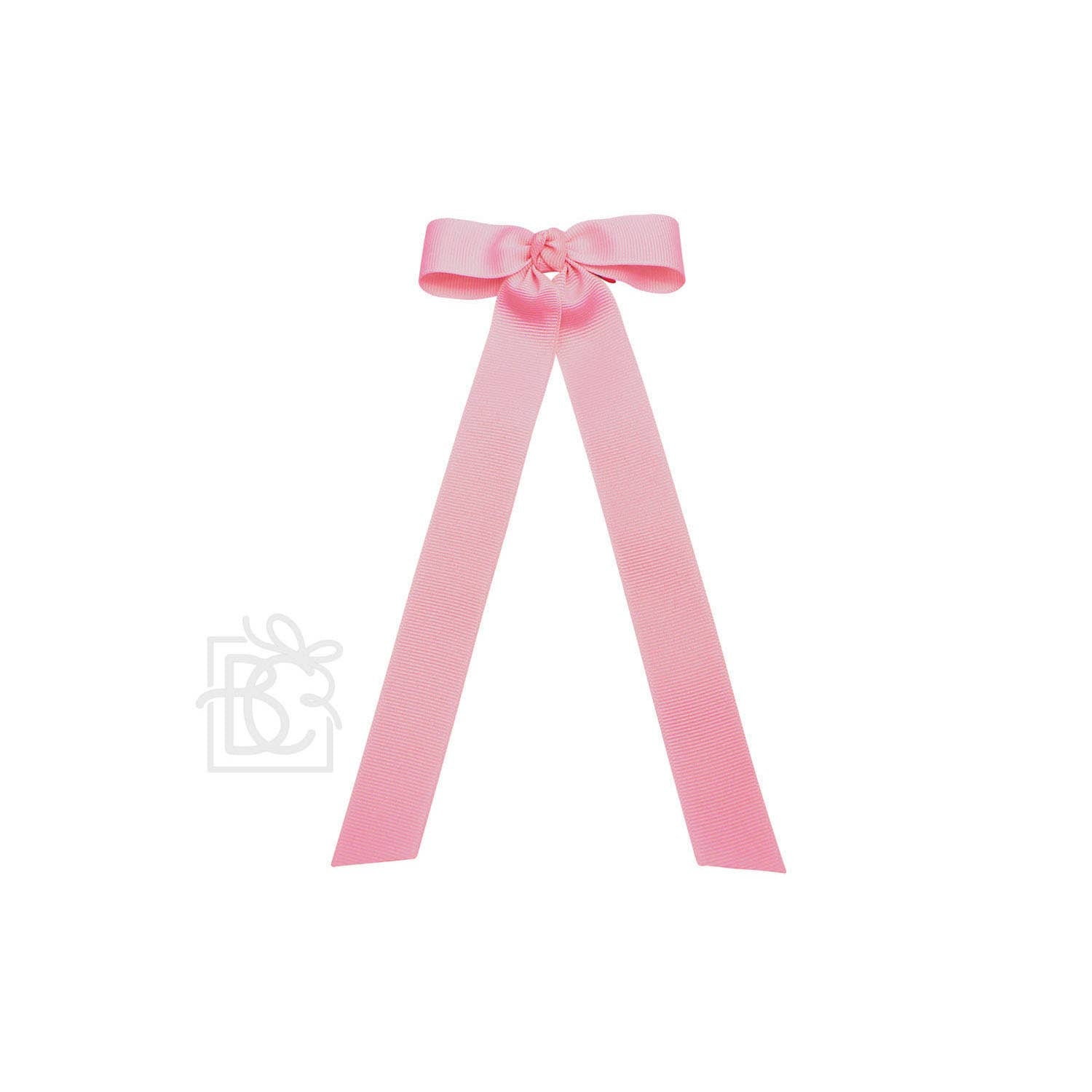 FLAT BOW W/ 7" STREAMERS ON ALLIGATOR CLIP: 3.5" W/ 7" Streamers / RED - Persnickety Shop