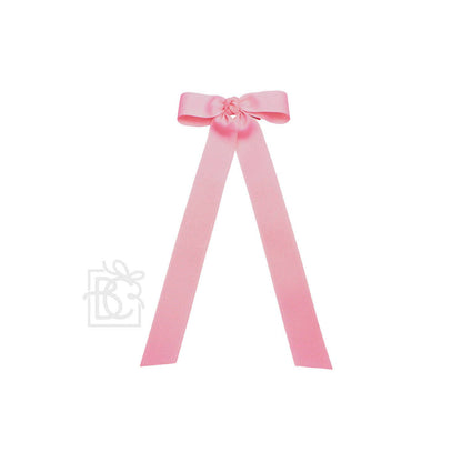 FLAT BOW W/ 7" STREAMERS ON ALLIGATOR CLIP: 3.5" W/ 7" Streamers / RED - Persnickety Shop
