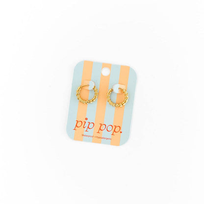 Braided Hoop Earrings - Hypoallergenic, Girl Gift: Blue / Pair