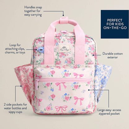 Itzy Bitzy Backpack: Ribbons + Roses