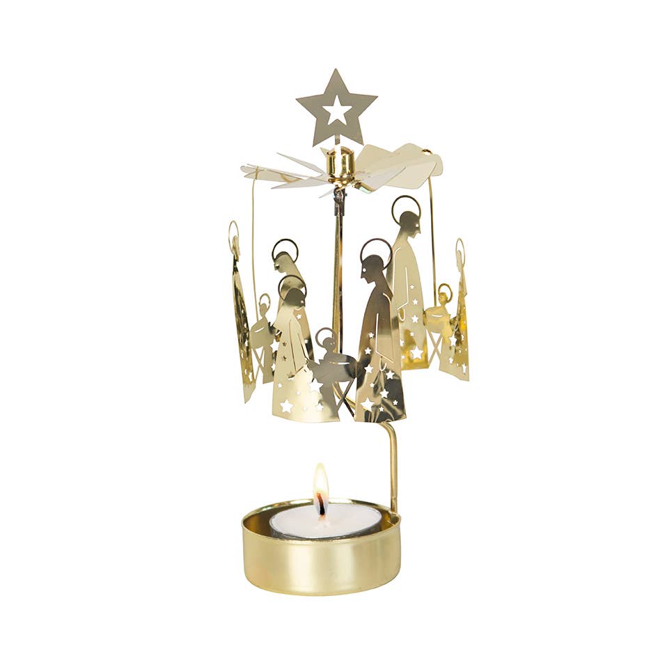 Rotary Candleholder Carousel, Nativity Family - Persnickety Shop