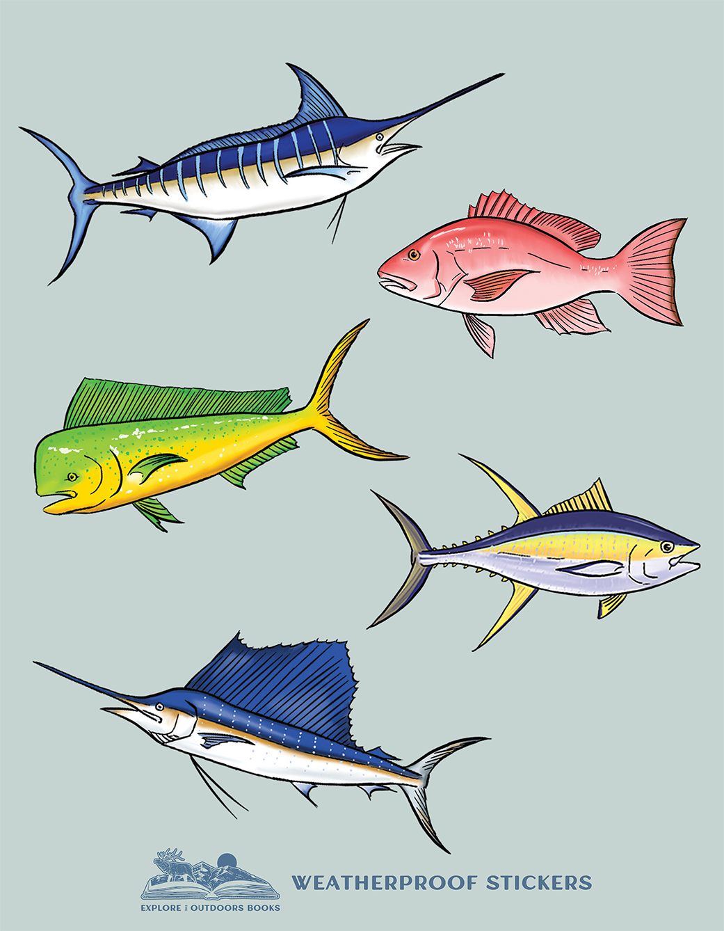 Saltwater Weatherproof Sticker Sheet - Persnickety Shop