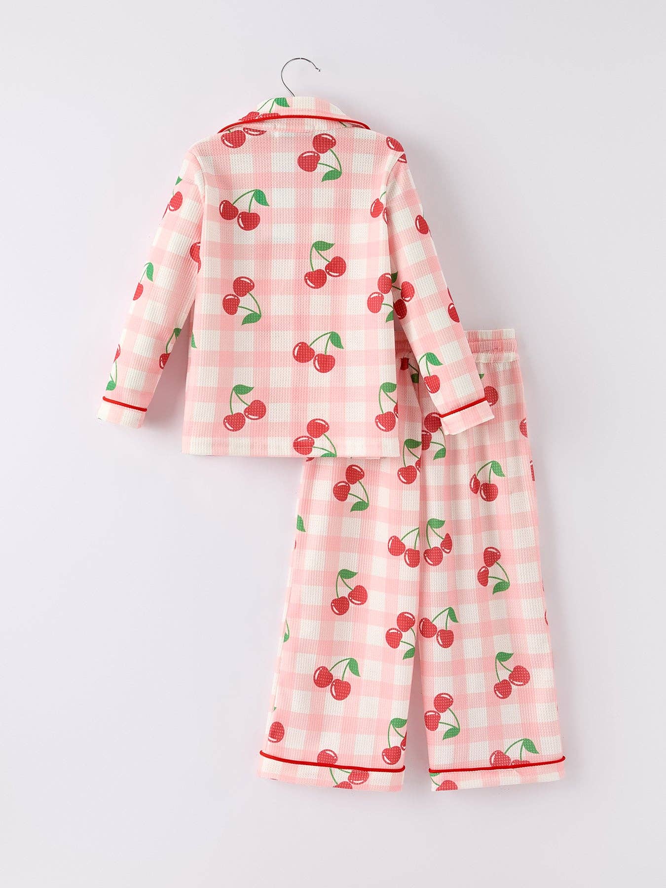 Waffle Cherry Girls Long Sleeve Set: 4 - Persnickety Shop
