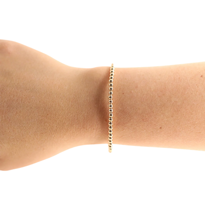 Beaded Blondes 3MM Gold Beaded Bracelet 6.75 inch