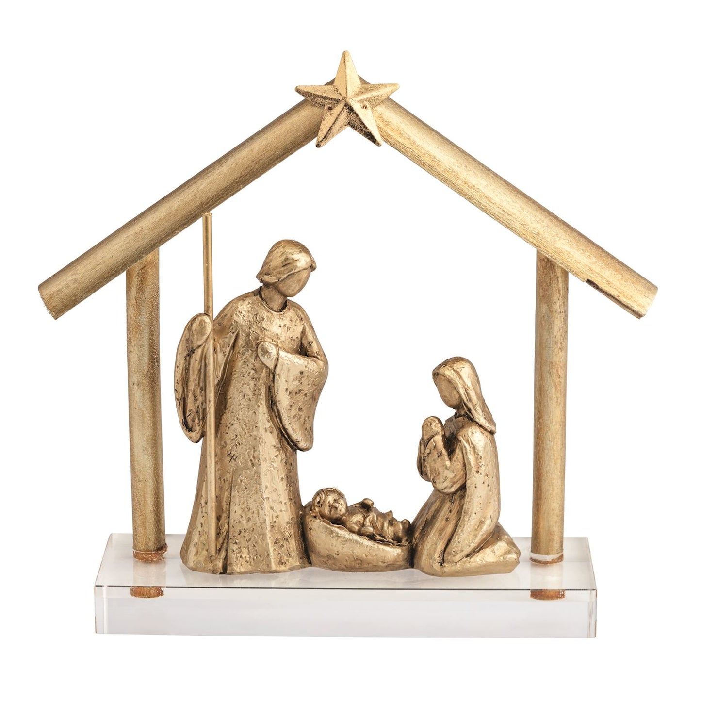 GOLD RESIN NATIVITY DISPLAY