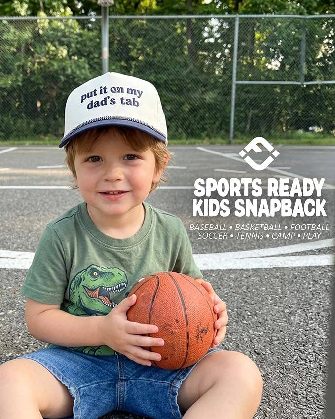 Kid's Golf Hat - Put it on my Dad's Tab - Navy/Beige: Small