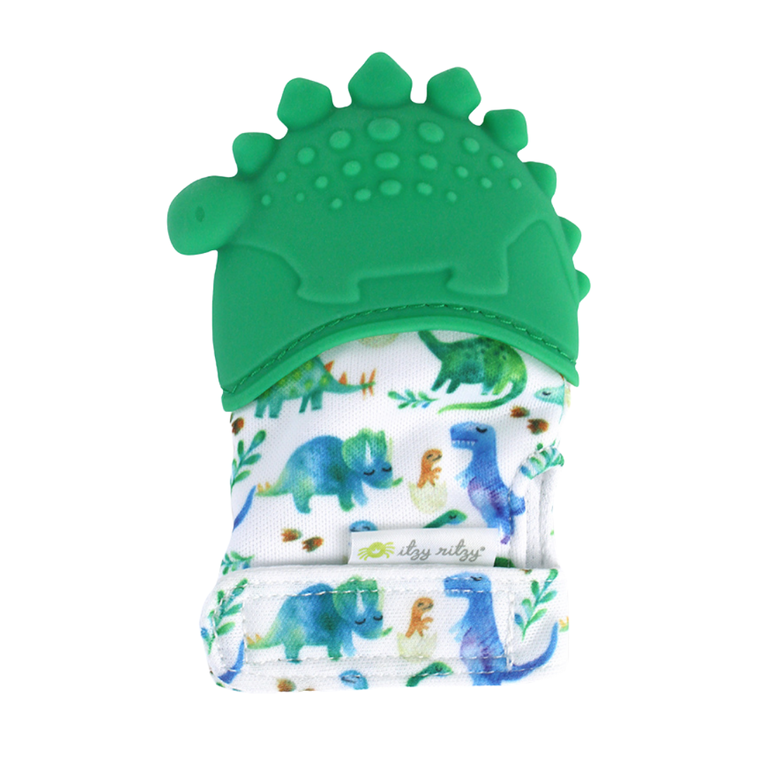 Itzy Mitt™ Silicone Teething Mitts: Dinosaur