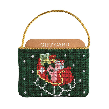 Mud Pie Candy Sleigh Needlepoint Gift Card Pouch