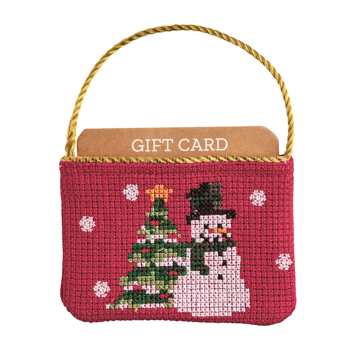 Mud Pie Snowman Needlepoint Gift Card Pouch