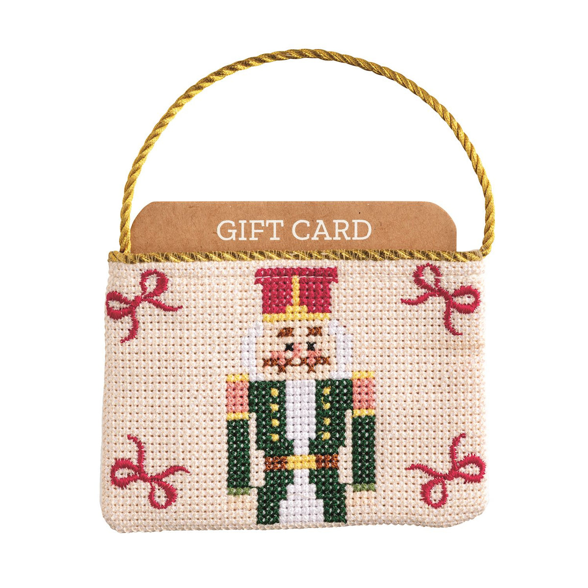 Mud Pie  Nutcracker Needlepoint Gift Card Pouch